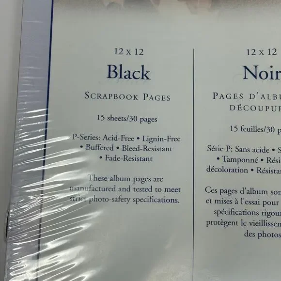 Lot 2 NIP Creative Memories Original 12X12 Black Scrapbook Pages Album Refills - Picture 4 of 7